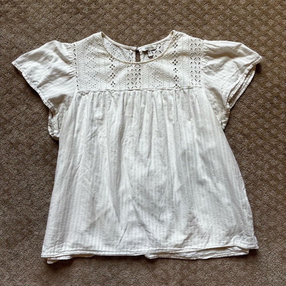 Ella Moss White Eyelet Boho Brianne Blouse - Picture 2 of 11